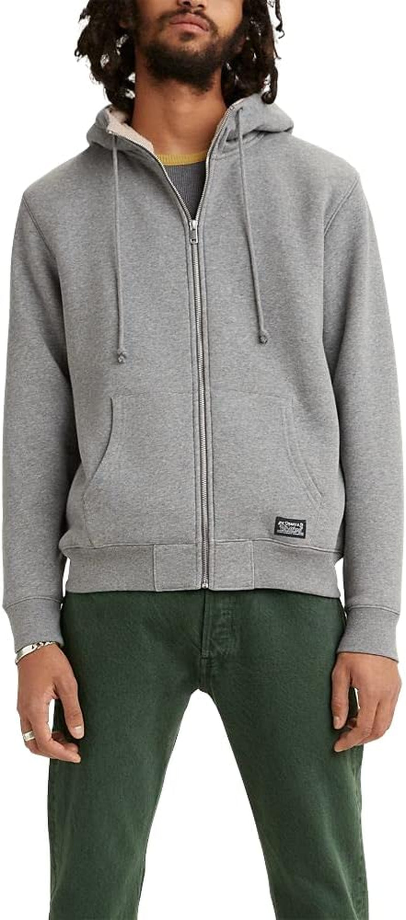 Men'S Sherpa Lined Zip up Hoodie