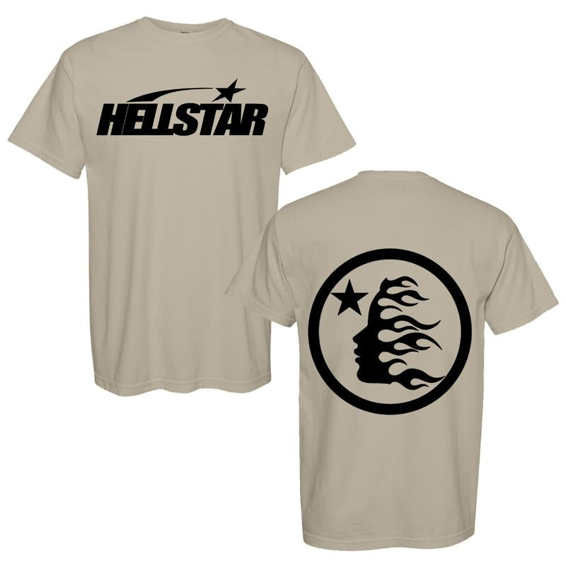 2 Sides Hellstar T-Shirt, Letter Printed Casual Loose T-Shirt, Gift for Her, Gift for Him Trendy Christmas Classic Fabric Menswear