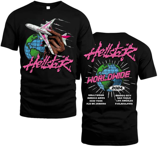 Hellstar 2 Sides Worldwide 2024 Graphic Print T-Shirt