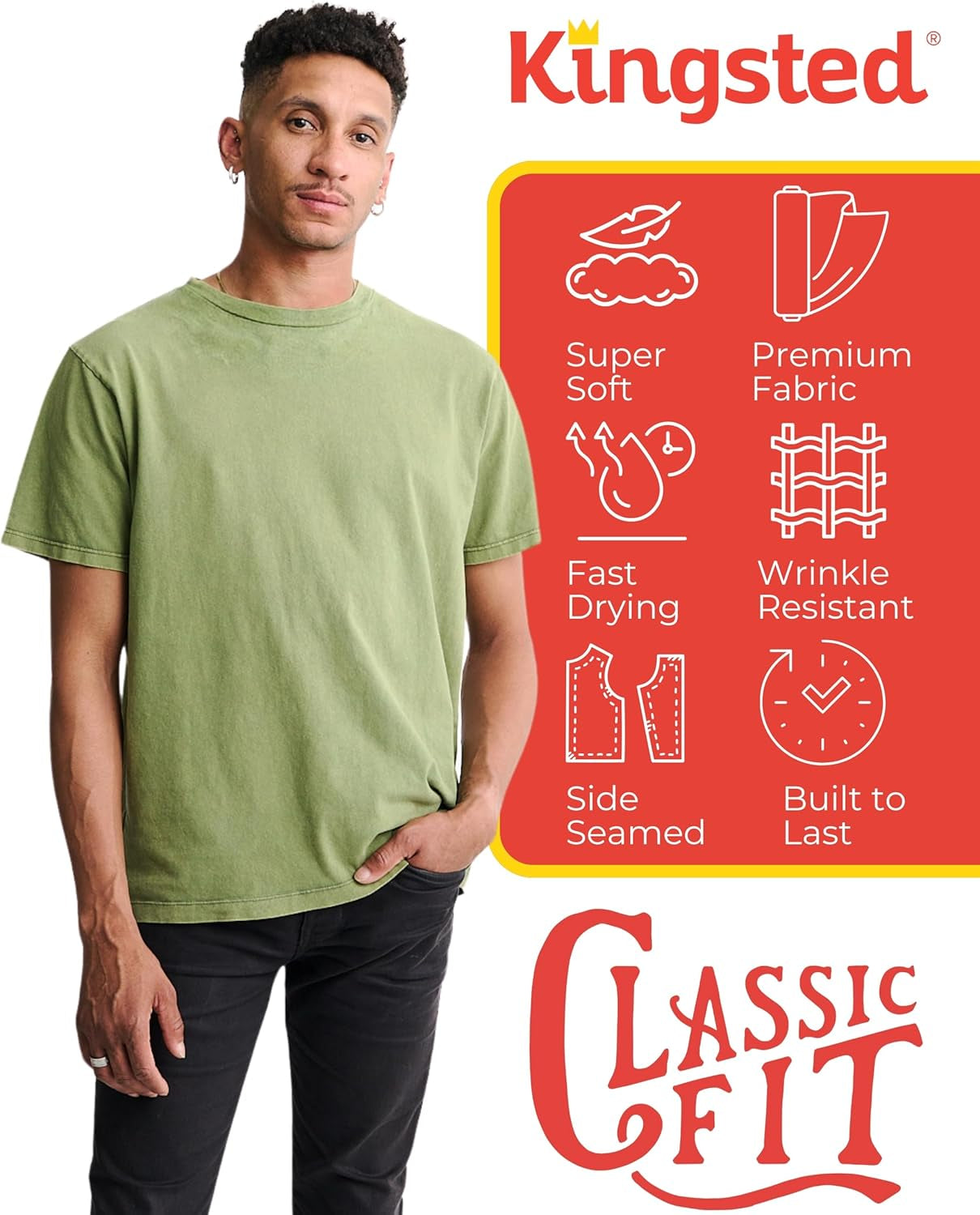 T-Shirts for Men Pack - Royally Comfortable - Super Soft Premium Fabric - Well-Crafted Classic Tee