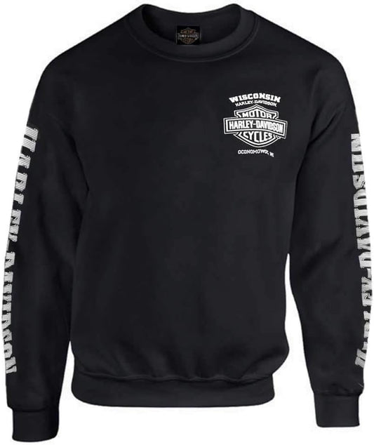 Men'S Lightning Crest Fleece Pullover Sweatshirt, Black