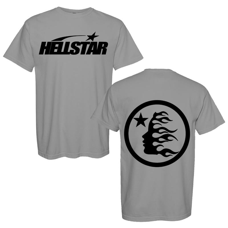 2 Sides Hellstar T-Shirt, Letter Printed Casual Loose T-Shirt, Gift for Her, Gift for Him Trendy Christmas Classic Fabric Menswear